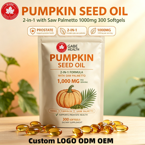 Cápsulas de Aceite de Semilla de Calabaza de Marca Privada con Saw Palmetto 1000mg, 300 Cápsulas Blandas para la Próstata Masculina, Venta al por Mayor - Product Image 1