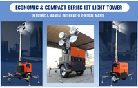 Tour d'éclairage mobile compact 7M avec générateur diesel silencieux pour éclairage LED IP65 à usage domestique