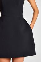 Robe Mini A-Line de Soirée de Haute Qualité pour Femme, Style Célébrité, Tenue de Club, Robe de Fête, Robe de Défilé, Unie avec Perles Naturelles et Broderies Numériques