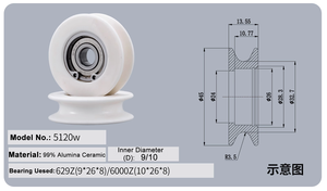 Sen Guang オールセラミックガイドホイール ワイヤードローイングベルトタイプ ISO9001認証取得済み 外径45mm OEM 長寿命耐摩耗性 - Product Image 4