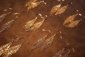 Boucles d'oreilles pampilles en or 18k, cadeau d'anniversaire de mariage, boucles d'oreilles pendantes, en or véritable, style bohème, goutte pour femmes, pièces - Product Image 4