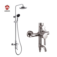 AMAXO robinets de robinet chromé chaud et froid exposés et colonne de Douche Ducha Douche pour salle de bains