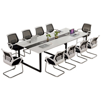Mobilier de direction moderne Table en bois pour 10 ou 12 personnes Table de réunion de luxe Table de conférence pour bureau
