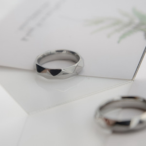 Men's Geometric <b>Titanium</b> Steel <b>Ring</b> Blue Steel Color DG006 Gift Jewelry - Product Image 1