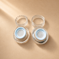 Pot à poudre libre en maille élastique 2,5g+3g, haute transparence, rond et à facettes, portable, en plastique PS, pour voyage