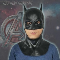 Couvre-chef Unisexe Personnage Jeu de Rôle Drôle Latex Masque Batman Latex Réaliste Humain Latex Halloween Fête Tête Masque Hommes Noir