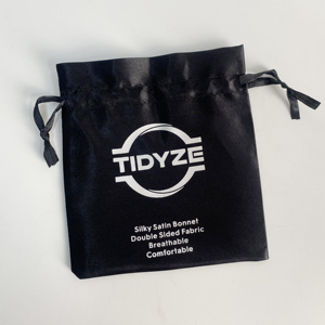 ถุงผ้าซาตินสีดำเนื้อนุ่มพิเศษ พร้อมเชือกผูก ปรับแต่งโลโก้พิมพ์ได้ สำหรับบรรจุภัณฑ์ชุดชั้นใน วิกผม ต่อผม ของขวัญสุดหรู ถุงผ้าไหมกันฝุ่น - Product Image 6
