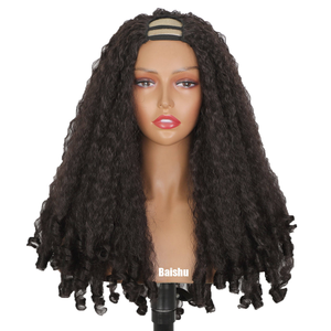 Perruques Afro Bouclées Kinky en Promotion pour Femmes, Perruques Bouclées Naturelles Effet Explosion, <span class=keywords><strong>Cheveux</strong></span> Longs et Ondulés pour Femmes Noires, Perruques Sans Colle - Product Image 3