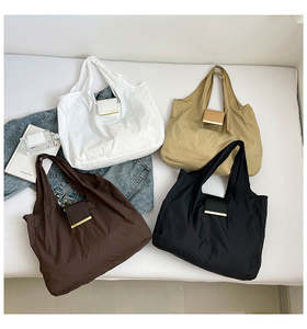 2026 New Arrival Custom Roll up Portable <b>Foldable</b> Under Recycled Nylon Shoulder <b>Bag</b> with Keychain Large Capacity <b>Shopping</b> <b>Bag</b> - Product Image 3