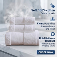 Lot de serviettes de bain épaisses en coton doux 100 % pour hôtel, avec logo personnalisé, serviettes de visage et de main en tissu éponge satiné brodé – Vente en gros à prix réduit