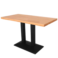 Table à manger carrée, rectangulaire ou ronde en bois massif, durable et personnalisable, pour restaurant, hôtel, bar, café, fast-food, villa