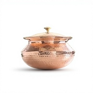 Copper Heritage Handi Serving <b>Pot</b> with Stainless <b>Steel</b> Cover Durable 58cm Diameter for Hotel Restaurant - Product Image 1