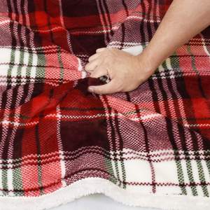 BEST SELLER PER AMAZON MERCATO Rosso Buffalo Plaid Sherpa Tiro Coperta, reversibile Super Morbido Caldo Confortevole Fuzzy Coccole Micro Fuggire - Product Image 5
