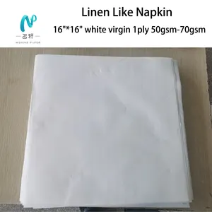 Mingxuan Hot Luxury Sale White Guest Napkin Paper Napkin Pure Linen Like Napkin 16"*16"