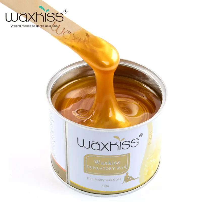 شمع مصنع Waxkiss الأصلي الاحترافي 400 جم وشمع ناعم لكامل الجسم وشمع معلبة لإزالة الشعر