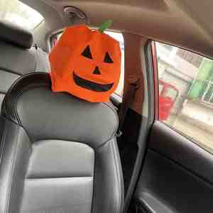 Décorations et accessoires pour fête d'Halloween sur le thème des fantômes, housses de siège de voiture et de dossier de chaise en forme de citrouille - Product Image 4