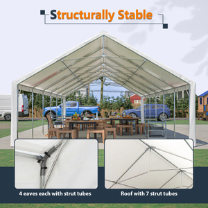 20x40FT Heavy Duty Metal Modern Design Water Resistant Party Wedding Event Tent 3 Carry Bags Removable Sidewalls Outdoor <b>Canopy</b> - Product Image 2