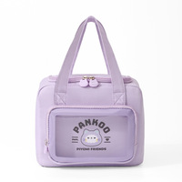 Nouvelle boîte à lunch de conception simple et moderne avec logo de lapin de dessin animé, sac à bento, doublure en aluminium, isolation de conservation de la chaleur/du froid