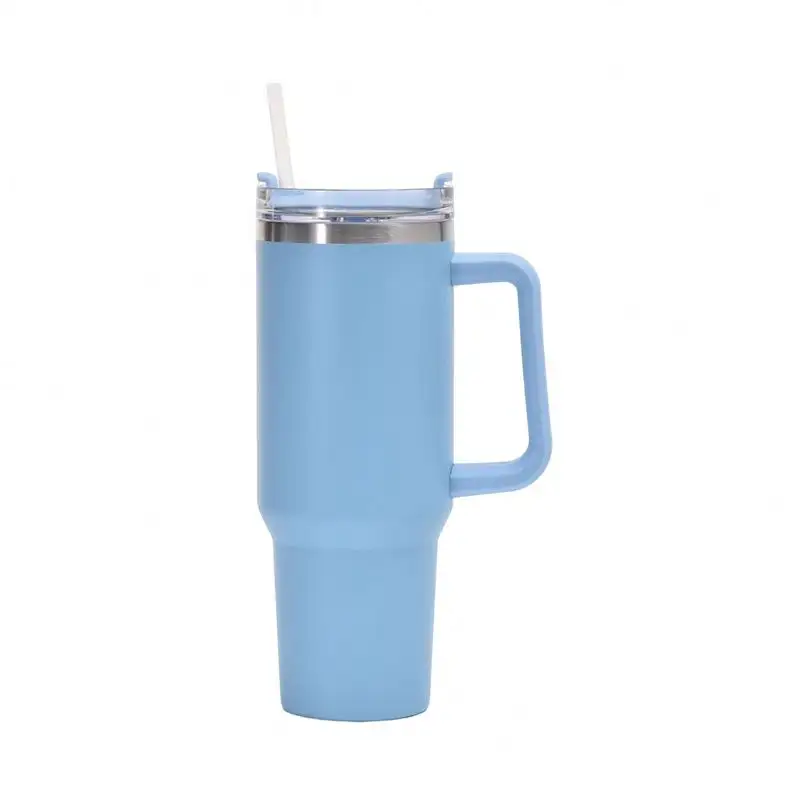 Gobelet 40 oz avec poignée et paille, tasses de voyage 40 oz isolées sous vide pour impression par Sublimation, impression par transfert thermique/