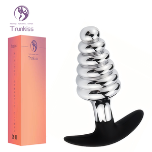 Tapón Anal de Metal en espiral, producto sexual Anal para adultos, estimulación de expansión del <span class=keywords><strong>ano</strong></span> con diseño de ventosa, tapón Anal con cuentas - Product Image 1