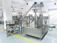 Machine d'emballage rotative automatique à huit postes pour le remplissage et le scellage de sachets à bec verseur et de sachets à fermeture éclair, pour liquides et poudres cosmétiques