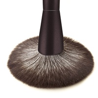 Ensemble de 10 pinceaux de maquillage professionnels vegan en poils synthétiques gris foncé de luxe avec manche en bois pour le visage et les yeux
