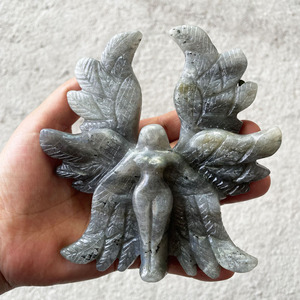 Ángel de Cristal al por Mayor, Piedra Curativa Natural, Ángel de Cristal de Aventurina Azul para Decoración del Hogar - Product Image 4