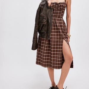 เดรสสวิงลายสก็อตสไตล์วินเทจ, เดรสลำลองผ้าทออย่างยั่งยืนระบายอากาศได้ - Product Image 4