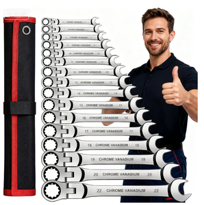 72-Teeth Chrome Vanadium Steel 8PCS 180 Swivel Ratchet Wrench <b>Set</b> 6-24mm Auto/Car/Marine Repair Heavy Duty <b>Mechanics</b> Kit Soft 8p - Product Image 4