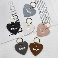 Porte-clés Cœur en Cuir Monogramme pour Filles, Anneau de Clés en PU, Pendentif en Cuir, Remplissage de Chaussette de Noël, Cadeau de Noël pour Ados