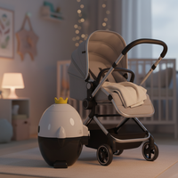 Berceau portable pour bébé en forme de pingouin, rechargeable par USB, pour les voyages, avec musique Bluetooth, vibrations douces, détection des pleurs