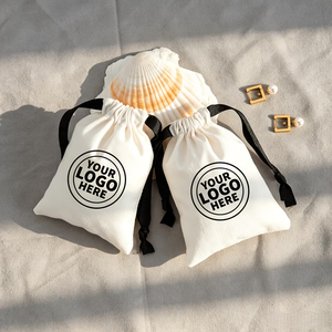 Bolsa de algodón personalizada con logo para guardar bolsos, cubierta protectora para bandoleras, con cierre, para asas grandes (más de 50 cm), de algodón orgánico natural. - Product Image 3