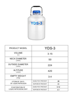 En promotion : Réservoir cryogénique TST-YDS-3 compact pour azote liquide gazeux, conteneur de stockage pour le stockage de semence bovine