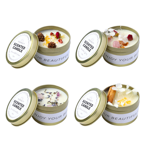 Set regalo di candele profumate forti di latta di fiori secchi di cristallo di fragranza di aromaterapia di lusso decorativo di nozze all'ingrosso personalizzato - Product Image 6