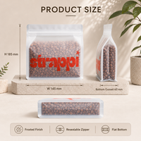 Bolsas de Plástico Personalizadas para Granos de Café, Mate, Esmeriladas, Transparentes, con Fondo Plano, Translúcidas, de 250G, con Válvula y Cierre