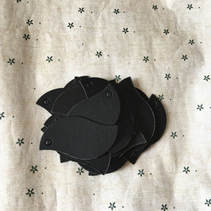 Mini etiquetas colgantes de papel Kraft 100 unids/lote, pegatina adhesiva con patrón de hoja marrón blanca, cartón para ropa, fabricación de tarjetas de boda - Product Image 2