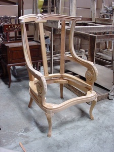 Meubles en bois non finis, chaise de salon en bois, chaise à oreilles en bois massif - Product Image 3