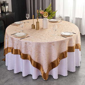 Organza borduurwerk hotel bruiloft banket tafellaken grote maat garen borduurwerk kant met bladerenpatroon - Product Image 4