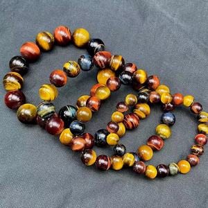 Pulseiras de Pedra Natural Olho de Tigre Arco-Íris por Atacado, Pulseira de Cristal Curativa Charmosa para Homens e Mulheres, Presente de Joias - Product Image 3