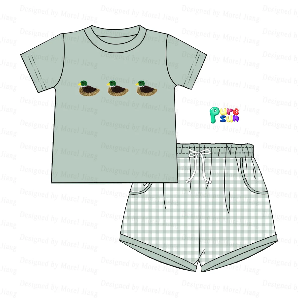 Ent-Französischer Knoten Kids-Outfits 2024 hochwertiges Babykleidungsset verkauf Babykleidung-Puresun