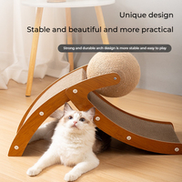Nouvelle arrivée R en forme résistant à l'usure meulage patte jouet planche à gratter en bois chat grattoir balle chat arbres et grattoir