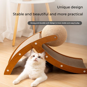 Nieuw Binnen R-Vormige Slijtvaste Slijppaw Speelgoed Krasplank Houten Kat Krabber Bal Kat Bomen & <span class=keywords><strong>Scratcher</strong></span> - Product Image 2