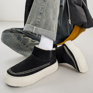 Scarpe da Passeggio da Uomo Marroni Alte, Calde e Alla Moda per Autunno, Inverno e Primavera, Comode, Antiscivolo e dal Look Elegante - Product Image 5