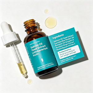 Gocce di Olio di Lievito Probiotico <span class=keywords><strong>per</strong></span> <span class=keywords><strong>Cani</strong></span> e Gatti, Supporta la Salute Intestinale, il Sistema Digestivo e il Sistema Immunitario, Disponibile OEM ODM - Product Image 2
