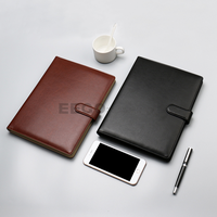 Logo personnalisé professionnel en cuir portefeuille d'affaires sac classeur A4 classeur de documents avec porte-cartes