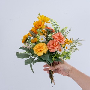 Bouquet de fleurs artificielles CallaFloral en camélia, tissu tissé en plastique, décoration de mariage et de maison CF01428 - Product Image 2