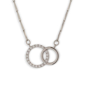 Wholesale High Quality <b>Interlocking</b> Two Circles Stainless Steel Perfect Pair Mothers Day Friends Gift <b>Necklace</b> Jewelry for Women - Product Image 1