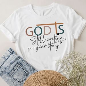 Custom God sta <span class=keywords><strong>ancora</strong></span> scrivendo la tua storia stampata t-shirt trasferimento termico DTF in vinile materiale per animali domestici lavabile Hotfix Technics pronto per la spedizione - Product Image 1