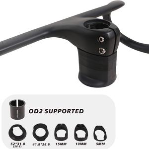 Aero gravilla-<span class=keywords><strong>Manillar</strong></span> <span class=keywords><strong>integrado</strong></span> para bicicleta, T1000 <span class=keywords><strong>manillar</strong></span> de fibra de carbono, tamaño 28,6/31,8/430/450mm, diámetro de 470mm/490mm, HB047 - Product Image 3