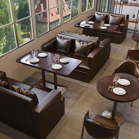 Meubles de restaurant et d'hôtel commerciaux modernes en Chine : Tables et chaises en bois massif, banquettes en cuir sur mesure pour cafés